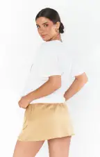 All Night Skort ~ True Gold Luxe Satin(XS)
