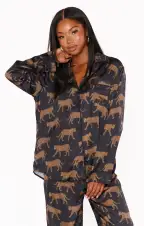 Classic PJ Set ~ Black Catwalk Silky(XS)