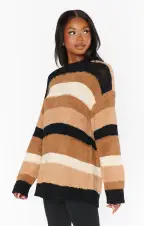 Timothy Tunic Sweater ~ Neutral Multi Stripe Knit(XS)