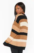 Timothy Tunic Sweater ~ Neutral Multi Stripe Knit(XS)