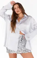 All Night Skort ~ Silver Metallic Sequins(XS)