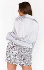 All Night Skort ~ Silver Metallic Sequins(XS)