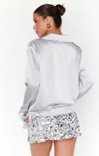 All Night Skort ~ Silver Metallic Sequins(XS)