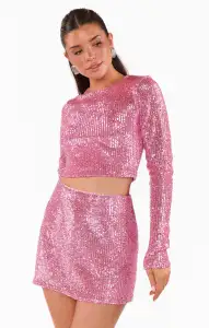 All Night Skort ~ Party Pink Sequins(XS)