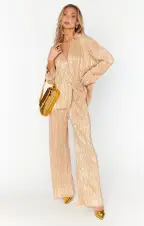 Everywhere Pants ~ Gold Pleat(XS)
