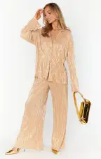 Everywhere Pants ~ Gold Pleat(XS)