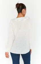 Lydia Ruffle Top ~ White Cotton Voile(XS)