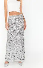 All That Skirt ~ Silver Metallic Sequins(XS)