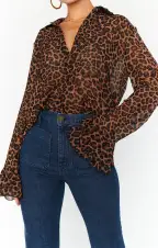 Carmela Top ~ Leopard Latte(XS)