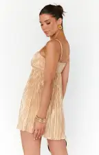 GNO Mini Dress ~ Gold Pleat(XS)