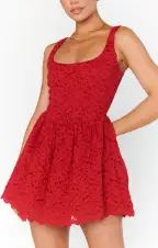Ricci Skort Dress ~ Radiant Red Lace(XS)