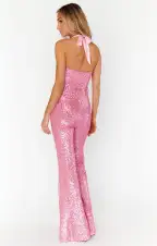 Show Off Jumpsuit ~ Party Pink Sequins(XS)