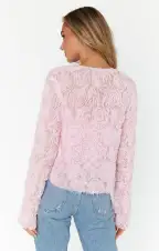 Maxene Top ~ Rosette Mesh Pink(XS)