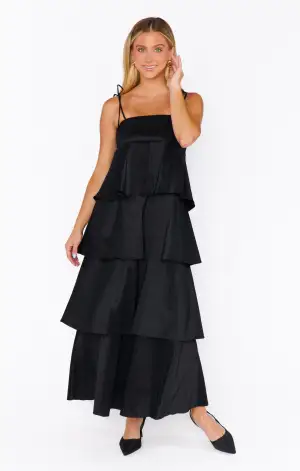 Meet Cute Dress ~ Black Taffeta(XS)