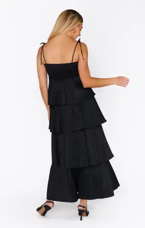 Meet Cute Dress ~ Black Taffeta(XS)
