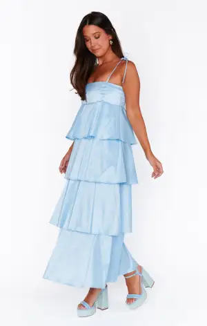 Meet Cute Dress ~ Light Blue Taffeta(XS)