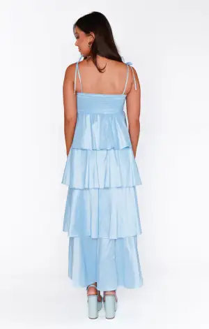 Meet Cute Dress ~ Light Blue Taffeta(XS)