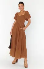 Joanna Maxi Dress ~ Brown(XS)