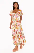 Joanna Maxi Dress ~ Ivory Hillside Floral(XS)