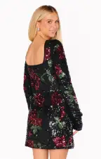 Out Tonight Mini Dress ~ Send Me Roses Sequins(XS)