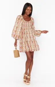 Josephine Dress ~ Hillside Stripe Floral(XS)