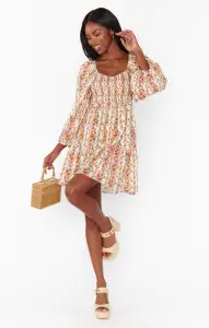 Josephine Dress ~ Hillside Stripe Floral(XS)