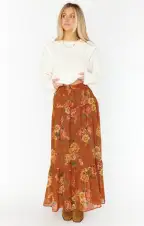 Larina Midi Skirt ~ Garden Harvest(XS)