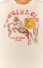 Travis Tee ~ Distressed Cowgirl Graphic(XS)