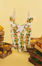 Madeline One Piece ~ Citrus in Georgia Rib(0-3M)
