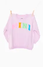 Davis Sweatshirt ~ Pink Mini Graphic(1T)