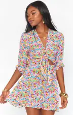 Kimmy Tie Top ~ Rainbow Fields(XS)