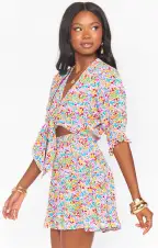 Kimmy Tie Top ~ Rainbow Fields(XS)