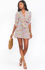 Kimmy Tie Top ~ Rainbow Fields(XS)