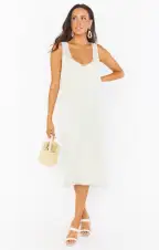 Summerly Midi Dress ~ White Crochet(XS)