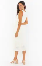 Summerly Midi Dress ~ White Crochet(XS)