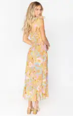 Claire Midi Dress ~ Groovy Blooms(XS)