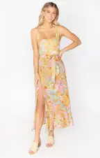 Claire Midi Dress ~ Groovy Blooms(XS)
