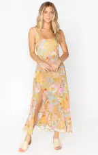 Claire Midi Dress ~ Groovy Blooms(XS)