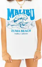 Travis Tee ~ Malibu Beach Graphic(XS)