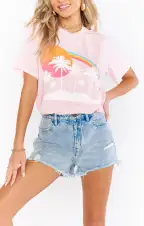 Travis Tee ~ Tropical Rainbow Graphic