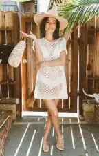Cleo Coverup ~ White Crochet(XS)