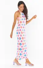 Happy Halter Midi Dress ~ Bright Multi Crochet(XS)