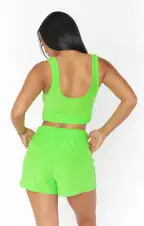 Hendrix Shorts ~ Neon Green Terry(XS)