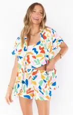 Tara Crop Top ~ Primary Paradise(XS)