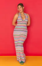 Kate Halter Dress ~ Summer Wave Knit(XS)