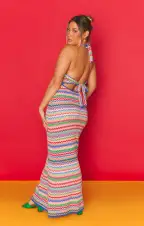 Kate Halter Dress ~ Summer Wave Knit(XS)