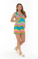 Tara Coverup Dress ~ Sea Breeze Crochet(XS)