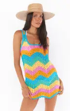 Tara Coverup Dress ~ Sea Breeze Crochet(XS)