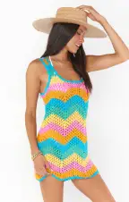 Tara Coverup Dress ~ Sea Breeze Crochet(XS)
