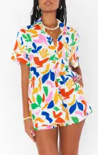 Mikey Button Up ~ Primary Paradise(XS)